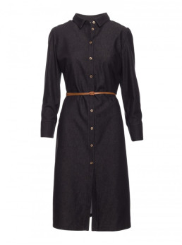 M804 Marškinių tipo suknelė su diržu - grafito