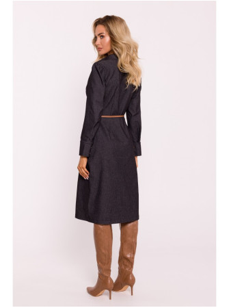 M804 Marškinių tipo suknelė su diržu - grafito