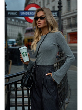 M806 Ilgarankovė palaidinė su smulkiu raštu - grey melange