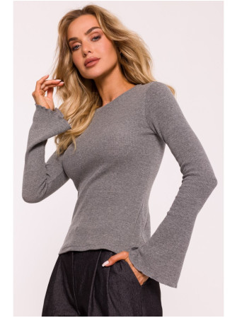 M806 Riešutinis ilgarankovis viršus - grey melange