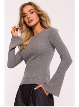 M806 Riešutinis ilgarankovis viršus - grey melange