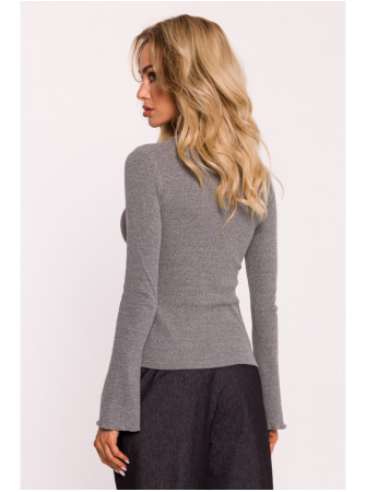 M806 Riešutinis ilgarankovis viršus - grey melange