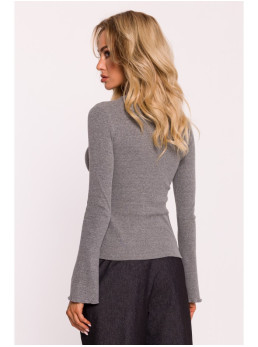 M806 Riešutinis ilgarankovis viršus - grey melange