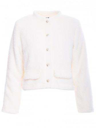 M807 Trumpas teddy švarkelis - nebalinta