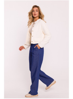 M807 Trumpas pliušinis švarkelis - nebalinta