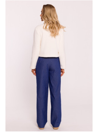 M807 Trumpas pliušinis švarkelis - nebalinta