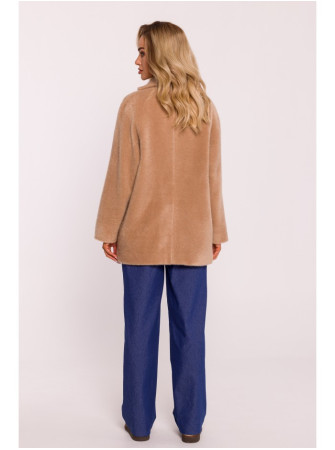 M808 Trumpas "teddy" švarkelis - smėlio