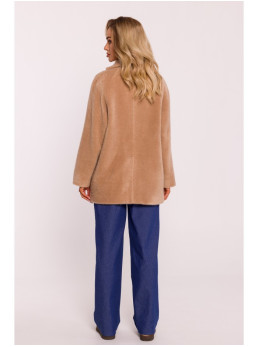 M808 Trumpas "teddy" švarkelis - smėlio