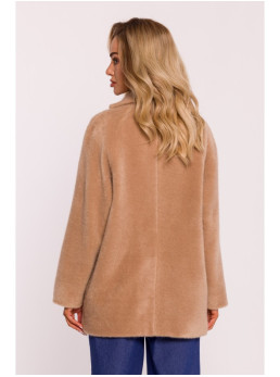 M808 Trumpas "teddy" švarkelis - smėlio