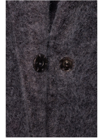 M808 Trumpintas "teddy" švarkas - grey melange