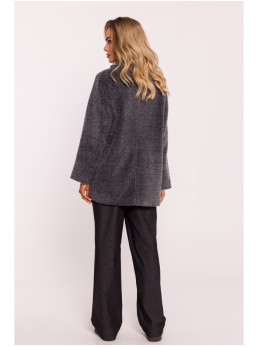 M808 Trumpintas "teddy" švarkas - grey melange