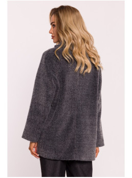 M808 Trumpintas "teddy" švarkas - grey melange