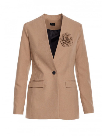 S370 Gėlėtas švarkas - smėlio