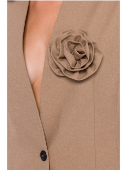 S370 Gėlėtas švarkas - smėlio