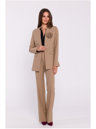 S370 Gėlėtas švarkas - smėlio