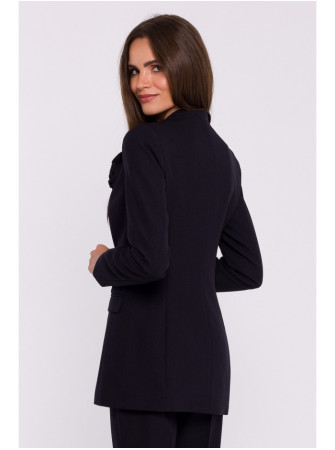 S370 Gėlėtas švarkas - juoda