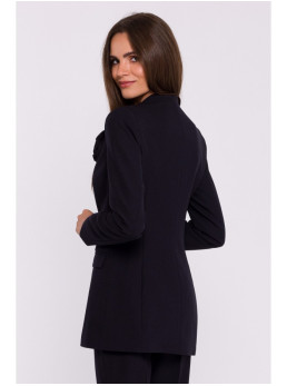 S370 Gėlėtas švarkas - juoda