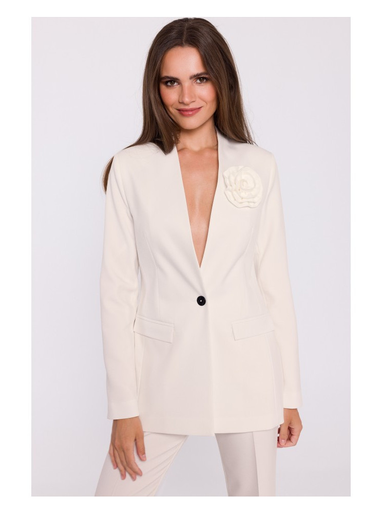 S370 Gėlėtas švarkas - dramblio kaulo