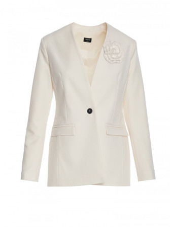 S370 Gėlėtas švarkas - dramblio kaulo