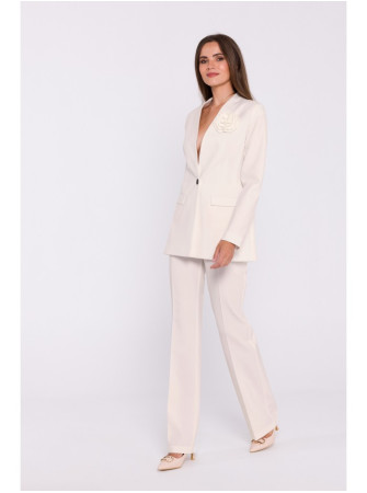 S370 Gėlėtas švarkas - dramblio kaulo