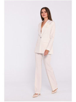 S370 Gėlėtas švarkas - dramblio kaulo