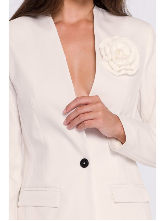 S370 Gėlėtas švarkas - dramblio kaulo