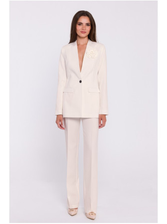 S370 Gėlėtas švarkas - dramblio kaulo