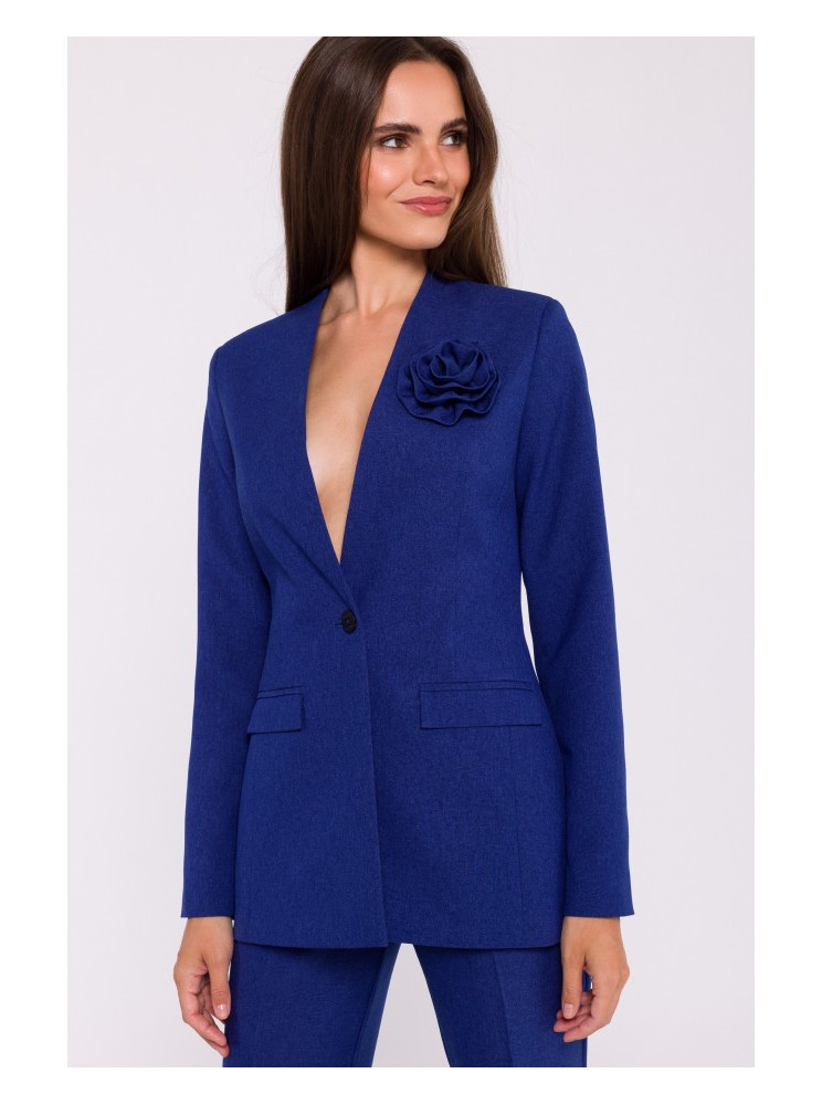 S370 Gėlėtas švarkas - mėlyna