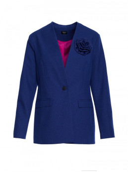 S370 Gėlėtas švarkas - mėlyna