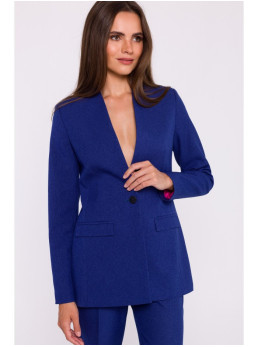 S370 Gėlėtas švarkas - mėlyna