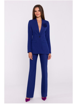 S370 Gėlėtas švarkas - mėlyna