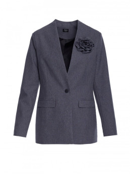 S370 Gėlėtas švarkas - pilka