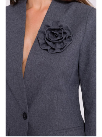 S370 Gėlėtas švarkas - pilka