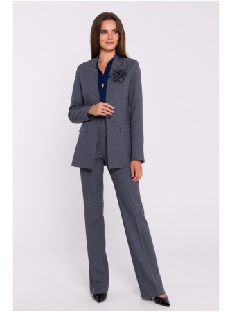 S370 Gėlėtas švarkas - pilka