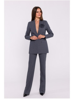 S370 Gėlėtas švarkas - pilka