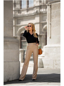 S371 Plėšyti platėjantys džinsai - smėlio