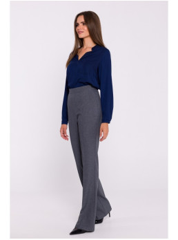 S371 Plėšyti platėjantys džinsai - pilka