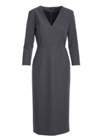 S372 Pieštuko silueto suknelė "Žiedai" - pilka