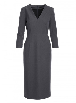 S372 Pieštuko silueto suknelė "Žiedai" - pilka