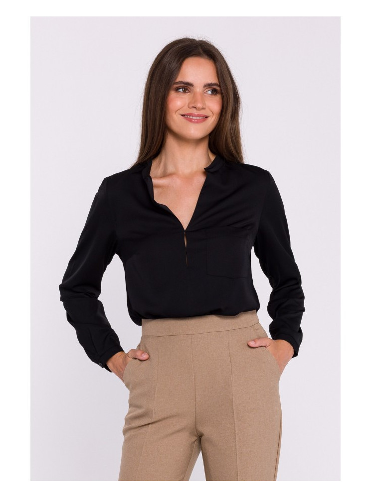 S375 Ilgų rankovių palaidinė - juoda