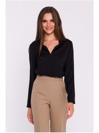 S375 Ilgarankovė palaidinė - juoda