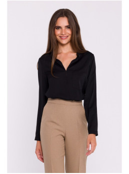 S375 Ilgarankovė palaidinė - juoda