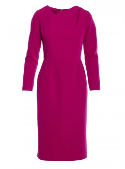 S376 Asimetriško kirpimo pieštukinė suknelė - slyvų