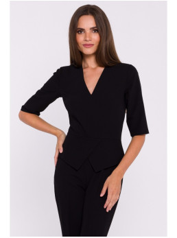 S377 "Peplum" kombinezonas - juoda