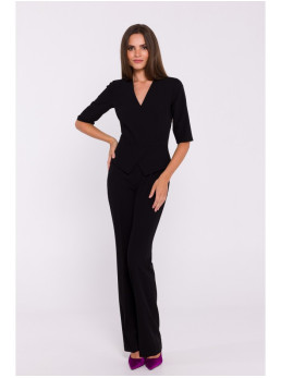 S377 "Peplum" kombinezonas - juoda