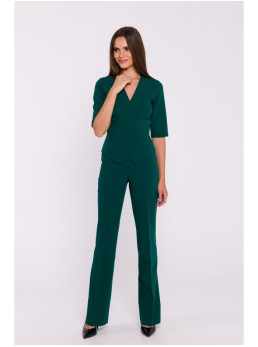 S377 Žaismingas kombinezonas su baskute - žalia