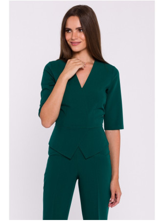 S377 Žaismingas kombinezonas su baskute - žalia
