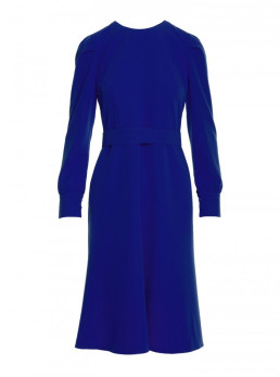 S378 Plazdančio silueto suknelė su diržu - karališka mėlyna