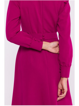 S378 Plazdančio silueto suknelė su diržu - slyvų