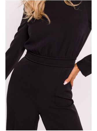 M811 Kombinezonas su paminkštintais pečiais - juoda